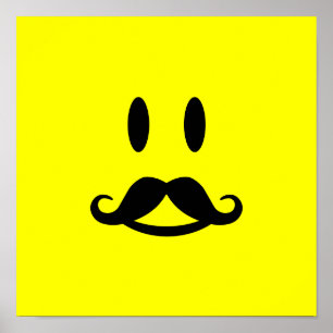 Happy Mustache aangepast poster