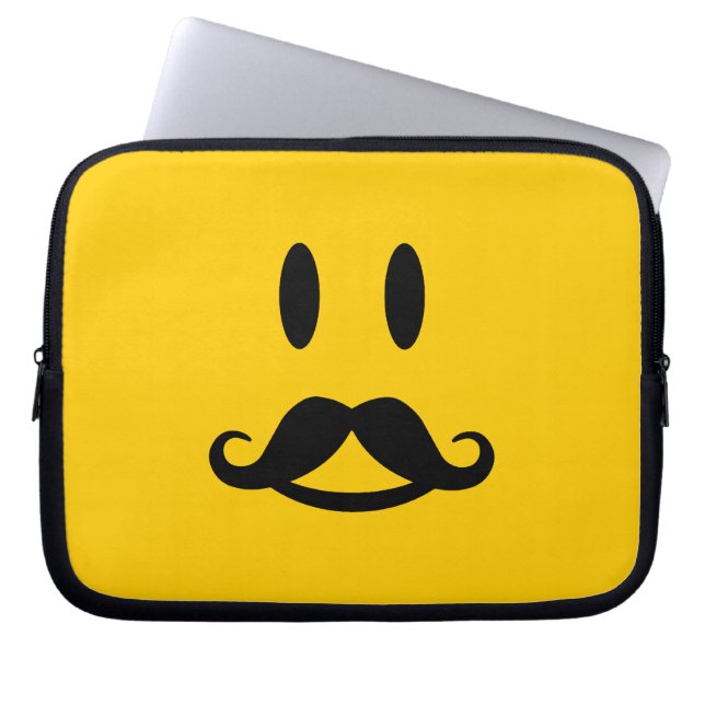 Happy Mustache aangepaste laptophoes Laptop Sleeve (Voorkant)