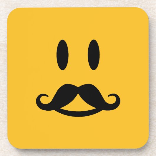 Happy Mustache aangepaste onderzetters (Voorkant)