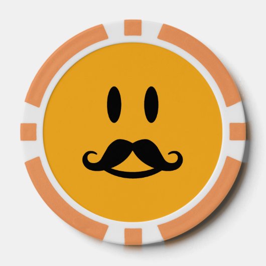 Happy Mustache aangepaste poker chips (Voorkant)