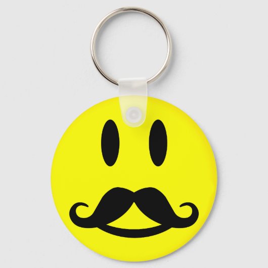 Happy Mustache-sleutelketen Sleutelhanger (Voorkant)