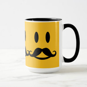 Happy Mustache Smiley aangepaste mokken