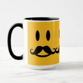 Happy Mustache Smiley aangepaste mokken (Links)