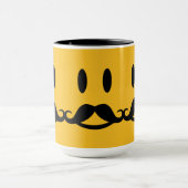 Happy Mustache Smiley aangepaste mokken (Midden)