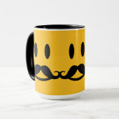 Happy Mustache Smiley aangepaste mokken (Voorkant links)
