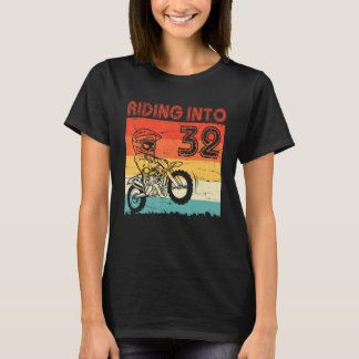 Happy My Birthday motorrijder rijden in 32 Y T-shirt