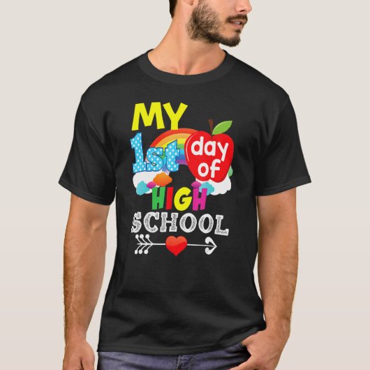Happy My First Day Of High Back To School Kid Stud T-shirt (Voorkant)