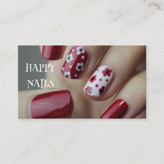 HAPPY NAILS BUSINESS CARD VISITEKAARTJE (Voorkant)
