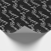 Happy Name Day-tekst op zwart Cadeaupapier (Hoek)