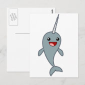 Happy Narwhal Briefkaart (Voorkant / Achterkant)