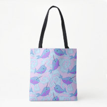 Happy Narwhal Pattern Bag