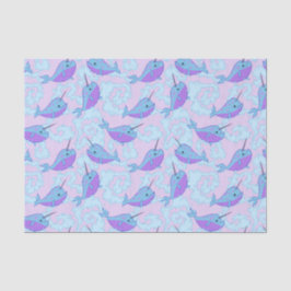 Happy Narwhal Pattern-document Tissuepapier