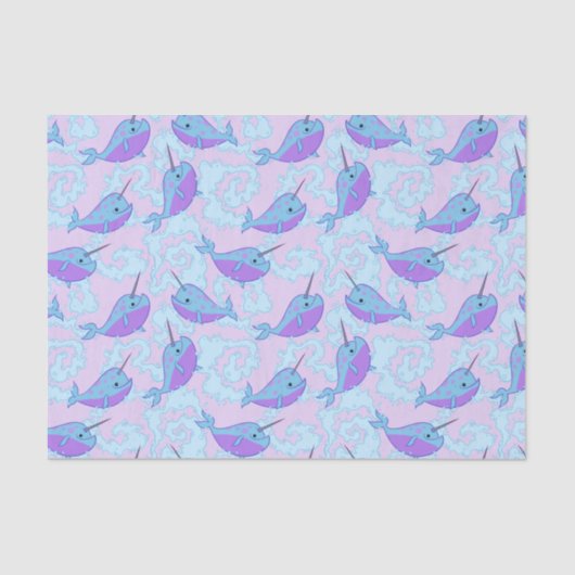 Happy Narwhal Pattern-document Tissuepapier (Voorkant)
