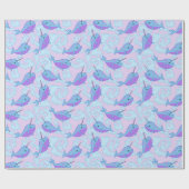 Happy Narwhal Pattern Wrapping Paper Cadeaupapier (Vlak)