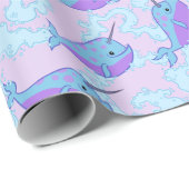 Happy Narwhal Pattern Wrapping Paper Cadeaupapier (Rol Hoek)