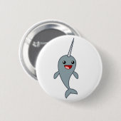 Happy Narwhal Ronde Button 5,7 Cm (Voorkant /achterkant)