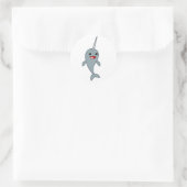 Happy Narwhal Ronde Sticker (Tas)