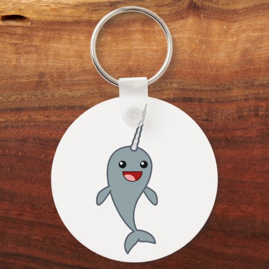 Happy Narwhal Sleutelhanger (Voorkant)
