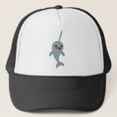 Happy Narwhal Trucker Pet (Voorkant)