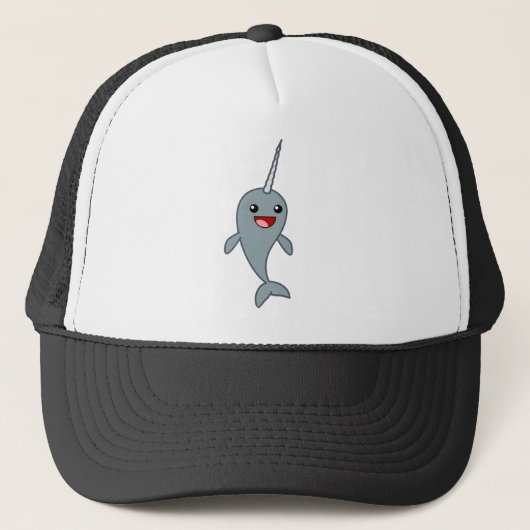 Happy Narwhal Trucker Pet (Voorkant)