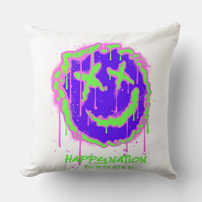 Happy Nation Vergiftigd Decoratief Sierkussen – Ed (Voorkant)