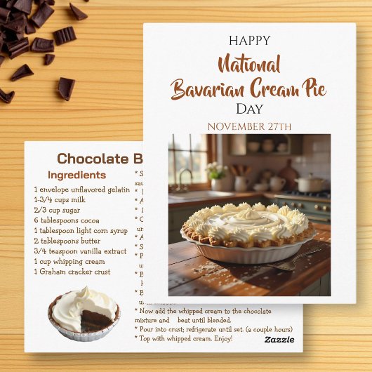 Happy National Bavarian Cream Pie Day! Nov 27th Briefkaart