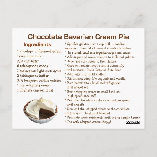 Happy National Bavarian Cream Pie Day! Nov 27th Briefkaart (Achterkant)