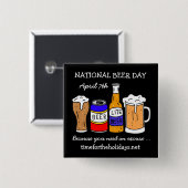 Happy National Beer Day - 7 april Vierkante Button 5,1 Cm (Voorkant /achterkant)