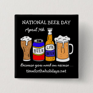 Happy National Beer Day - 7 april Vierkante Button 5,1 Cm