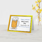 Happy National Beer Lover's Day, grappige Feestdag Kaart (Gele Bloem)