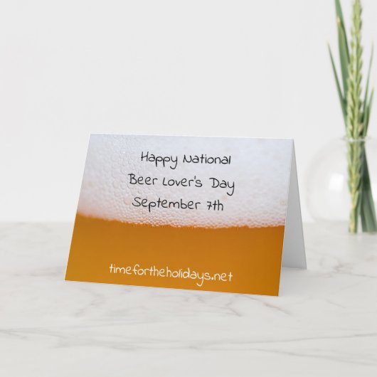 Happy National Beer Lover's Day, grappige Feestdag Kaart (Voorkant)