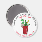 Happy National Bloody Mary Day Januari Magneet (Voorkant / Achterkant)
