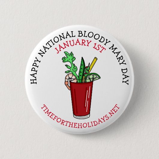 Happy National Bloody Mary Day Januari Ronde Button 5,7 Cm (Voorkant)