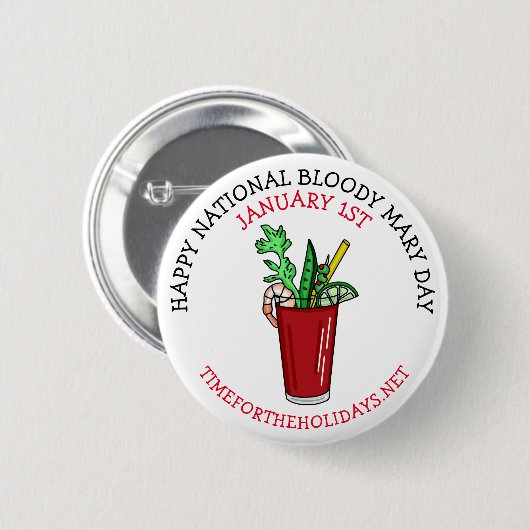 Happy National Bloody Mary Day Januari Ronde Button 5,7 Cm (Voorkant /achterkant)