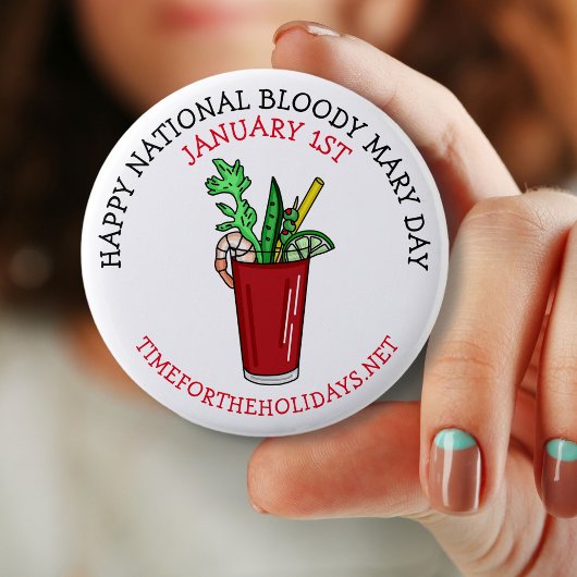 Happy National Bloody Mary Day Januari Ronde Button 5,7 Cm