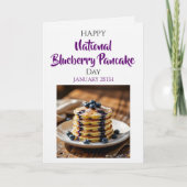 Happy National Blueberry Pancake Day! Jan 28th Kaart (Voorkant)
