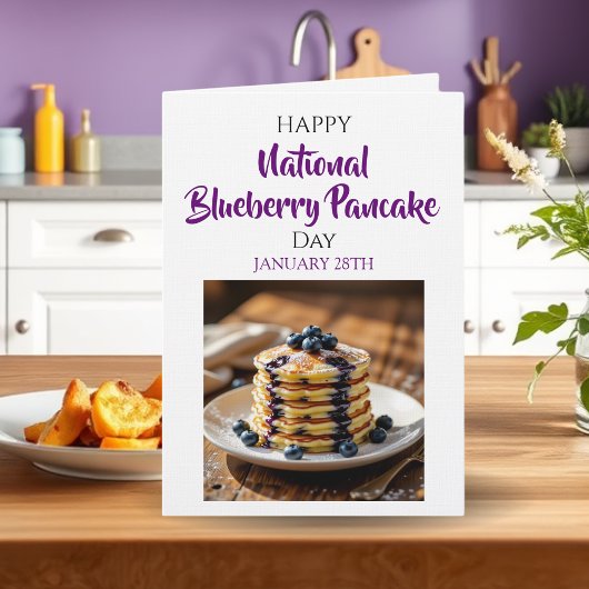 Happy National Blueberry Pancake Day! Jan 28th Kaart