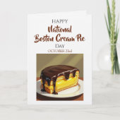 Happy National Boston Cream Pie Day | Oct 23rd Kaart (Voorkant)
