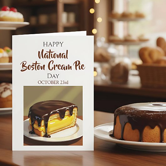 Happy National Boston Cream Pie Day | Oct 23rd Kaart