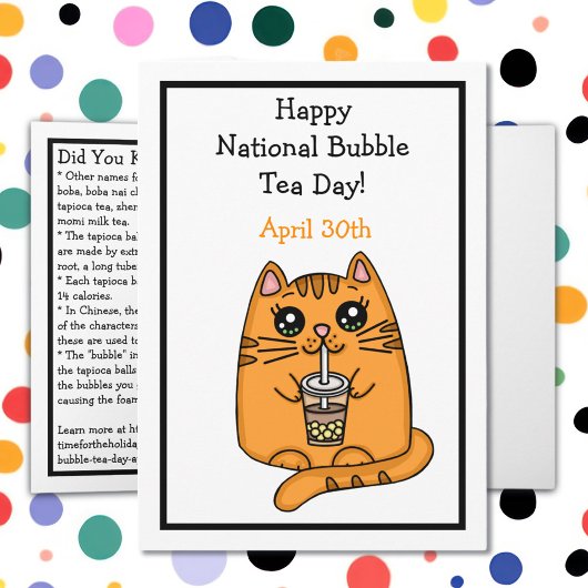 Happy National Bubble Tea Day - 30 april Kaart