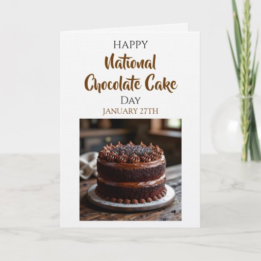 Happy National Chocolate Cake Day | Jan 27th Kaart (Voorkant)