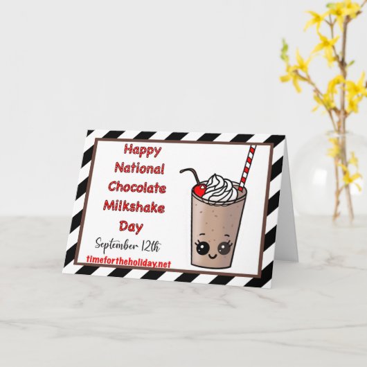 Happy National Chocolate Milkshake Day Sept 12 Kaart (Gele Bloem)