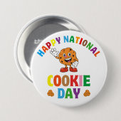 Happy National Cookie Day Chocolade Chip Cookie Ronde Button 7,6 Cm (Voorkant /achterkant)