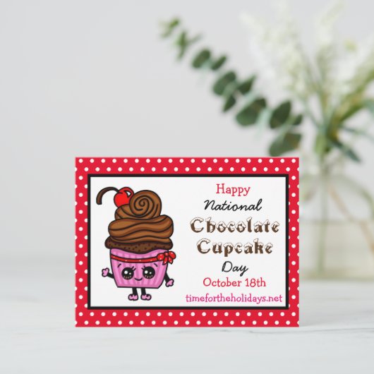 Happy National Cupcake Day - 18 oktober Briefkaart (Staand voorkant)
