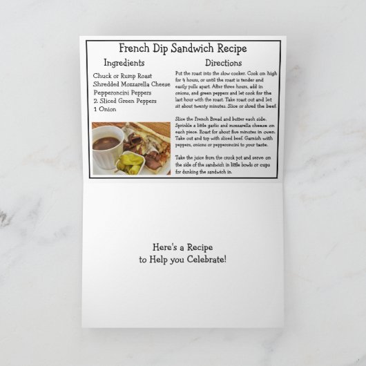 Happy National French Dip Day - November 12th   Kaart (Binnen)