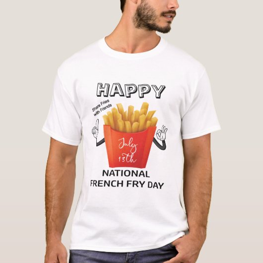 Happy National French Fry Day 13 juli, Mannen T-shirt (Voorkant)