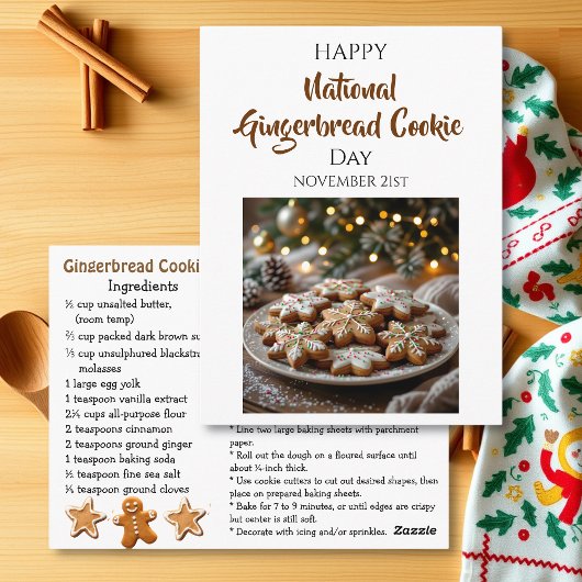 Happy National Gingerbread Cookie Day | Nov 21st Briefkaart