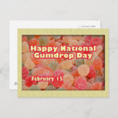 Happy National Gumdrop Day Februari 15 Briefkaart (Voorkant / Achterkant)