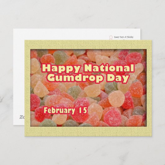 Happy National Gumdrop Day Februari 15 Briefkaart (Voorkant / Achterkant)