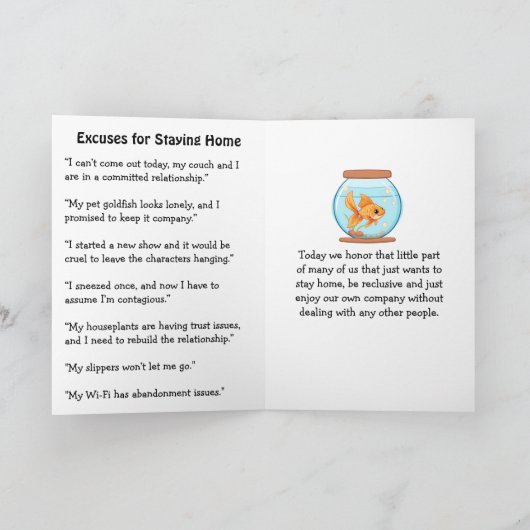 Happy National Hermit Day | October 29th Kaart (Binnen)